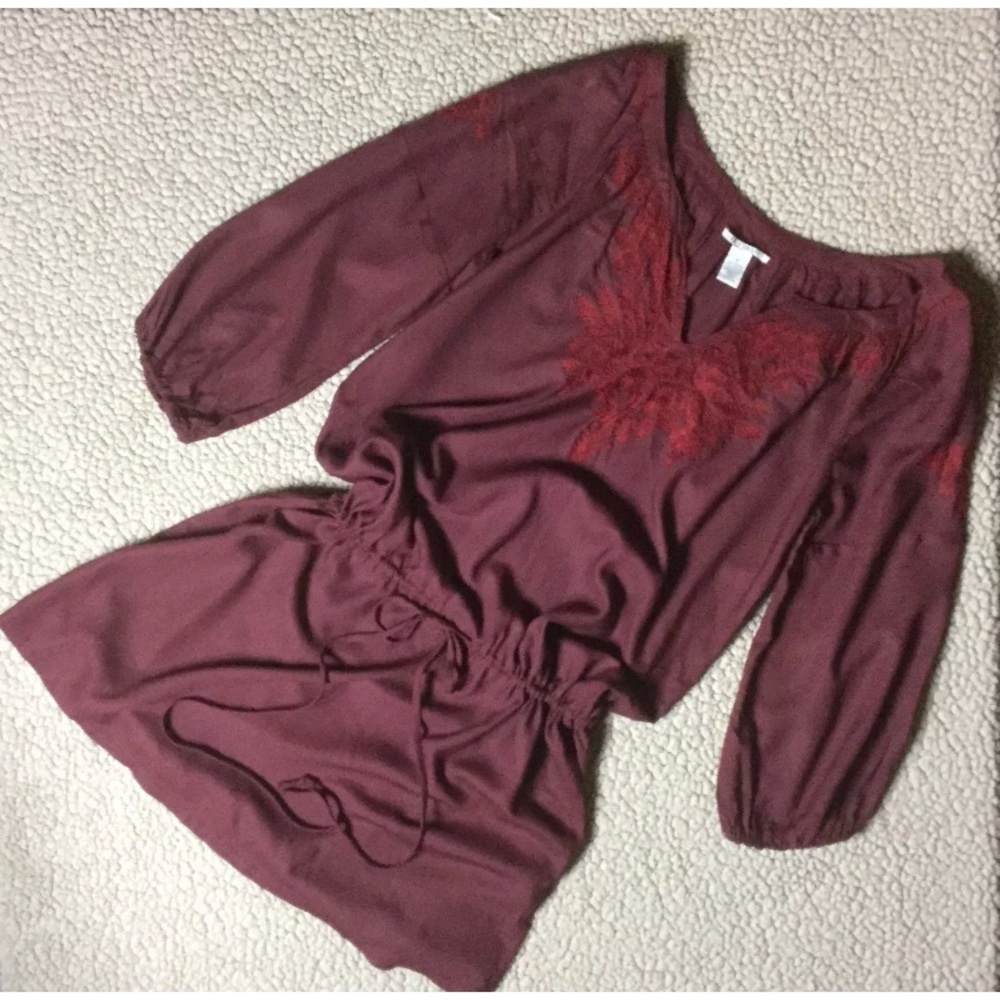 Lucky Brand Boho Peasant Drawstring Dress